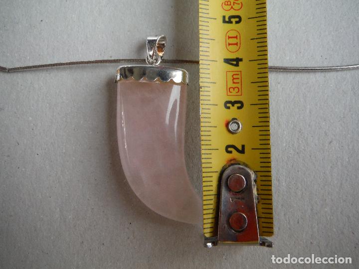 Joyeria: COLGANTE DE PLATA DE LEY CON FORMA COLMILLO ROSA - Foto 3