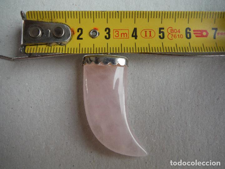 Joyeria: COLGANTE DE PLATA DE LEY CON FORMA COLMILLO ROSA - Foto 4