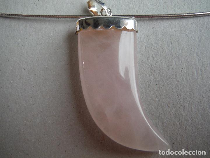 Joyeria: COLGANTE DE PLATA DE LEY CON FORMA COLMILLO ROSA - Foto 1