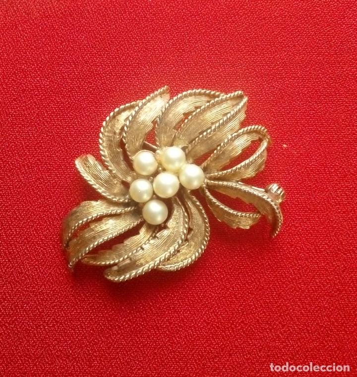 Joyeria: ANTIGUO BROCHE CON  PERLAS - Foto 2