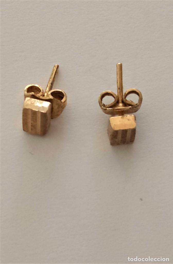 Joyeria: Pendientes chapados oro,forma rectangular - Foto 3