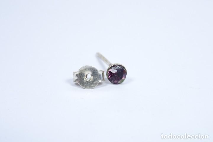 Joyeria: Pendiente en plata con con amatista tallada - Foto 2