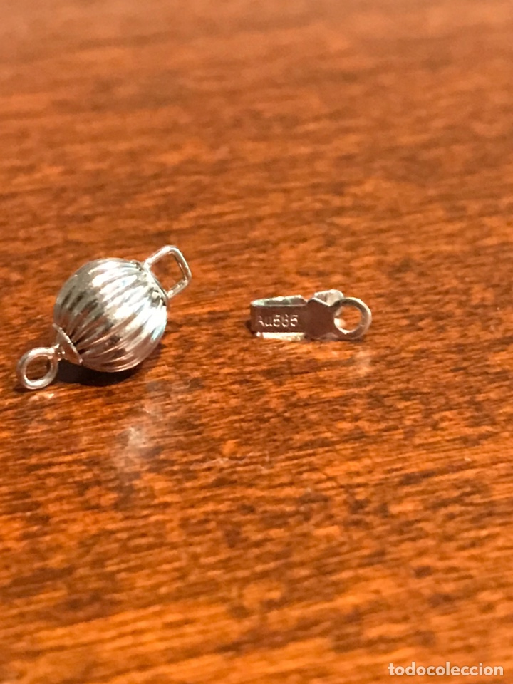 Joyeria: Cierre broche oro blanco 14K 585 contrastado