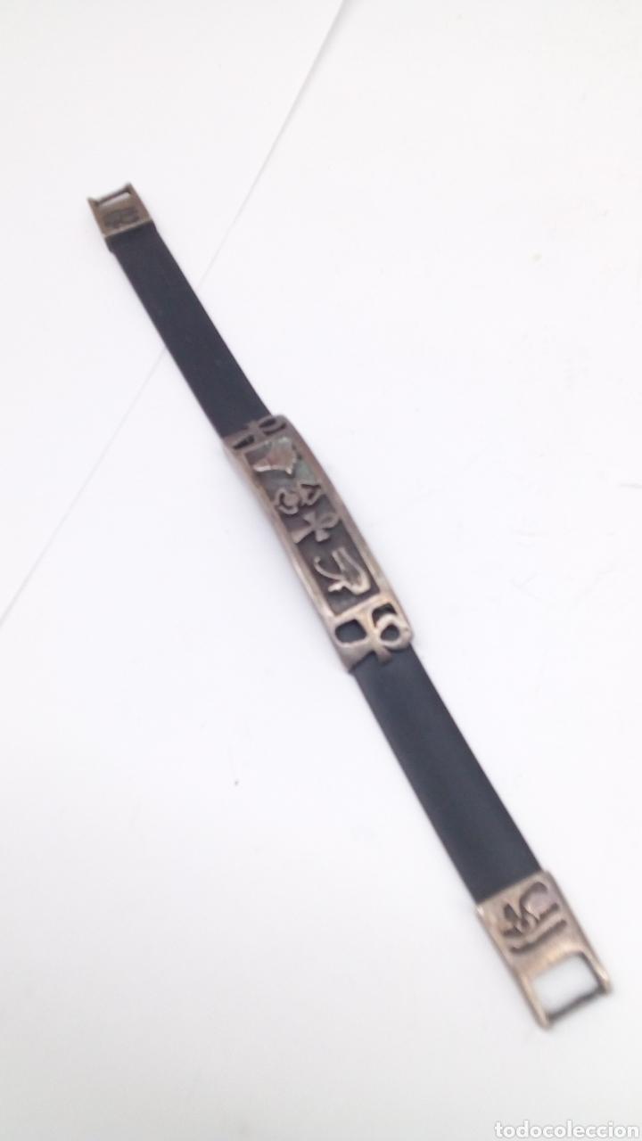Joyeria: Pulsera de plata y caucho - Foto 1