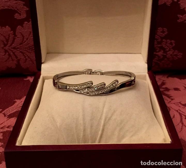 Joyeria: PULSERA CHAPADA EN ORO BLANCO CON CIRCONITAS - 14 GRAMOS. - Foto 4