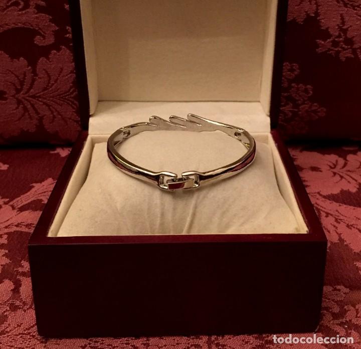 Joyeria: PULSERA CHAPADA EN ORO BLANCO CON CIRCONITAS - 14 GRAMOS. - Foto 5