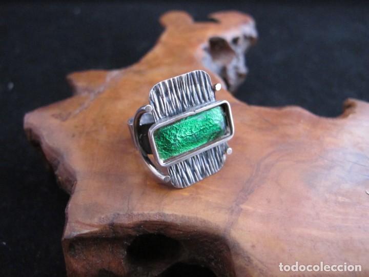 Joyeria: Anillo de plata contrastada y esmalte - Foto 1