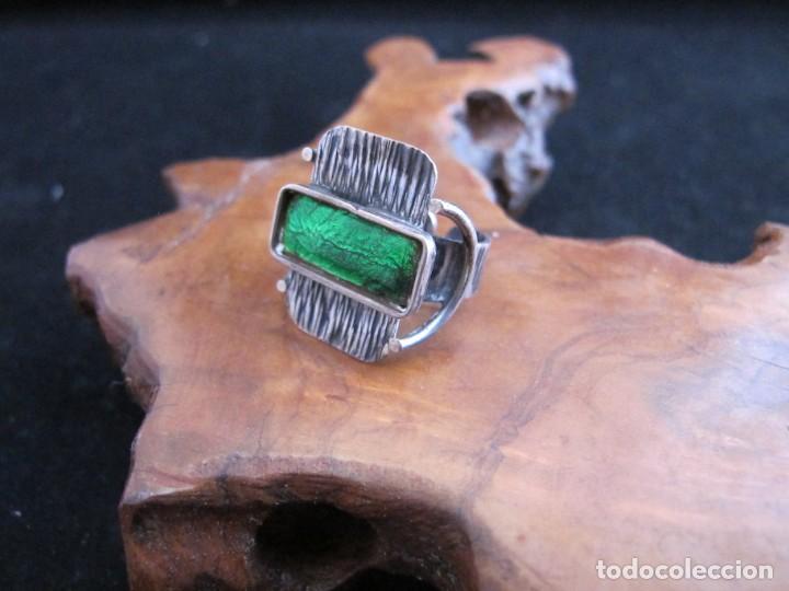 Joyeria: Anillo de plata contrastada y esmalte - Foto 2