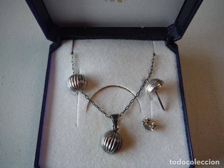 Joyeria: CONJUNTO DE PENDIENTES Y COLGANTE DE PLATA LEY - Foto 5
