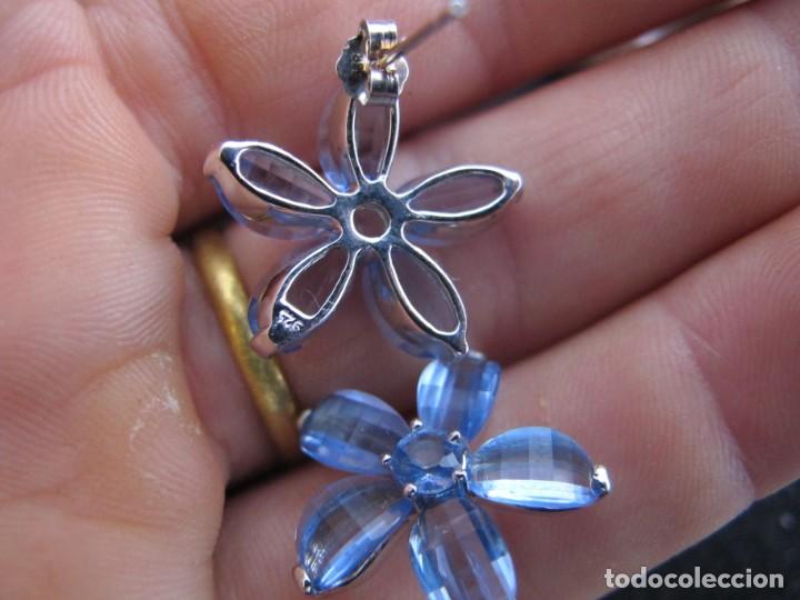 Joyeria: Pendientes de plata contrastada y rodiada. con cristales, forma flor - Foto 6