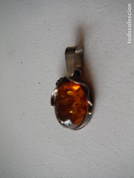 Joyeria: COLGANTE DE PLATA DE LEY Y AMBAR FORMA OVALADA - Foto 2
