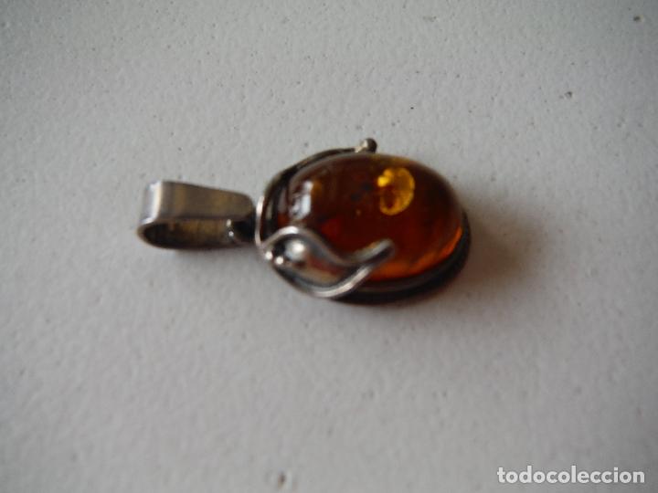 Joyeria: COLGANTE DE PLATA DE LEY Y AMBAR FORMA OVALADA - Foto 4