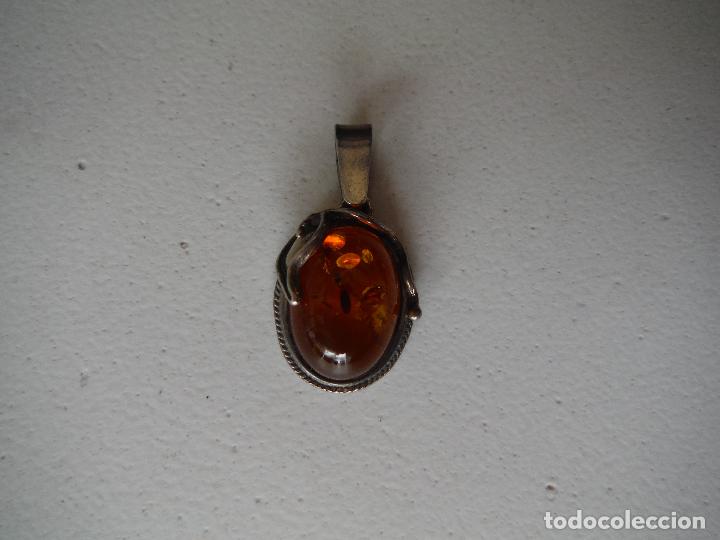 Joyeria: COLGANTE DE PLATA DE LEY Y AMBAR FORMA OVALADA - Foto 1