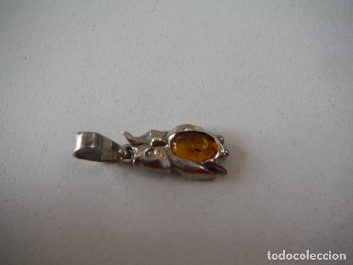 Joyeria: COLGANTE DE PLATA DE LEY Y AMBAR FORMA BUHO - Foto 3