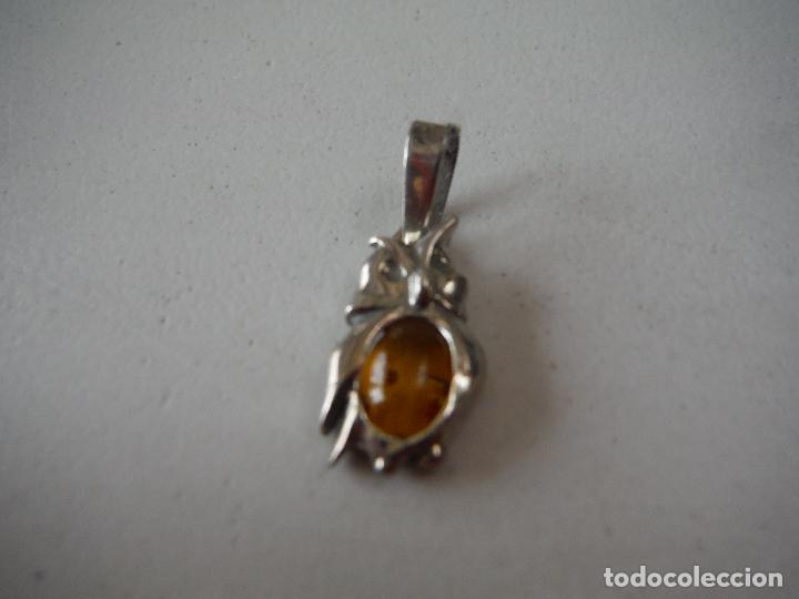 Joyeria: COLGANTE DE PLATA DE LEY Y AMBAR FORMA BUHO - Foto 1