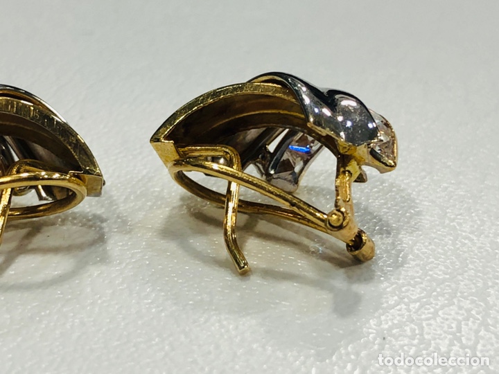 Joyeria: Pendientes de Oro Amarillo y Oro Blanco de 18K con Circonios - Foto 5