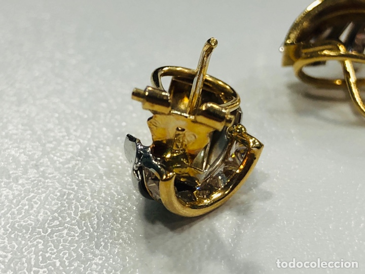 Joyeria: Pendientes de Oro Amarillo y Oro Blanco de 18K con Circonios - Foto 8