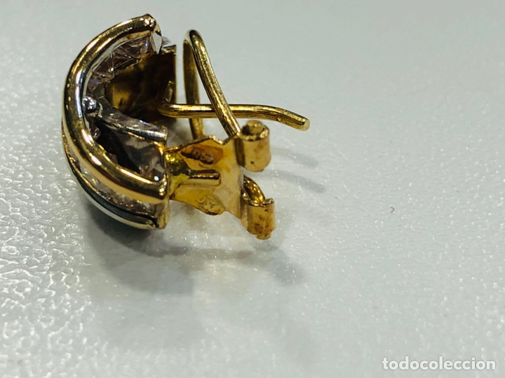 Joyeria: Pendientes de Oro Amarillo y Oro Blanco de 18K con Circonios - Foto 9