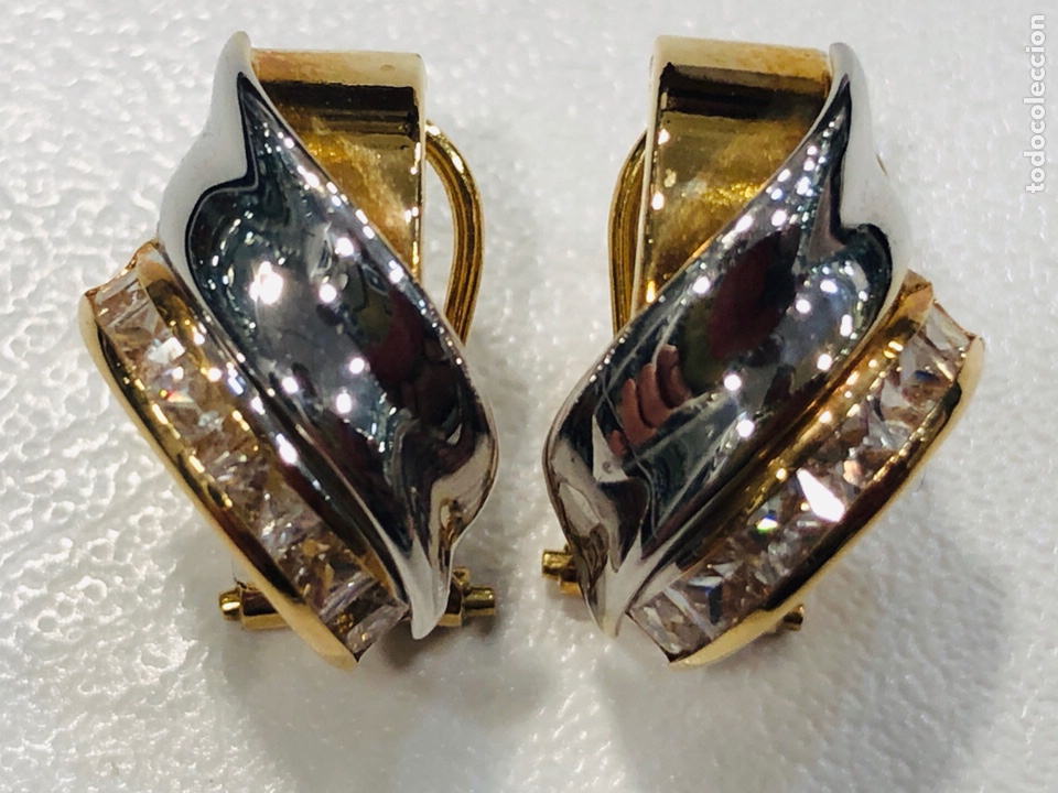 Joyeria: Pendientes de Oro Amarillo y Oro Blanco de 18K con Circonios - Foto 1