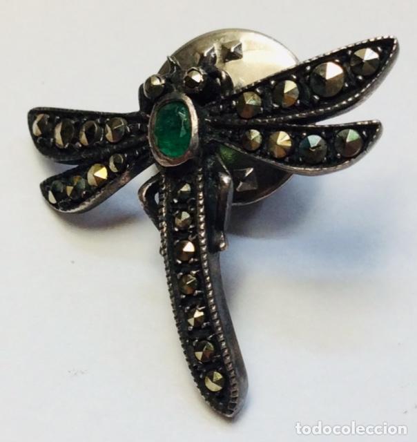 Joyeria: BROCHE LIBELULA DE PLATA Y MARCASITAS. - Foto 3
