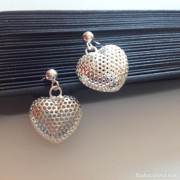 Joyeria: Estupendos Pendientes de plata de 1a ley. Coraz&oacute;n. - Foto 1