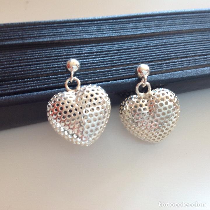 Joyeria: Estupendos Pendientes de plata de 1a ley. Coraz&oacute;n. - Foto 3