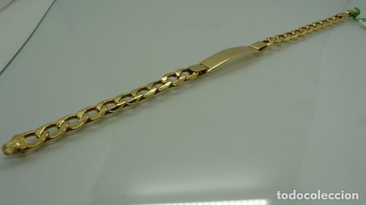 Joyeria: PULSERA BARBADA PLACA EN ORO DE 18 KLTS (750MM) - Foto 2