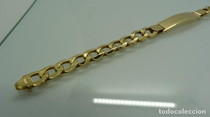 Joyeria: PULSERA BARBADA PLACA EN ORO DE 18 KLTS (750MM) - Foto 3