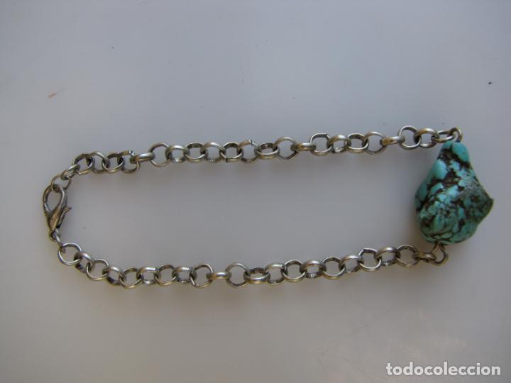 Joyeria: 2- Pulsera plata y turquesa. - Foto 2