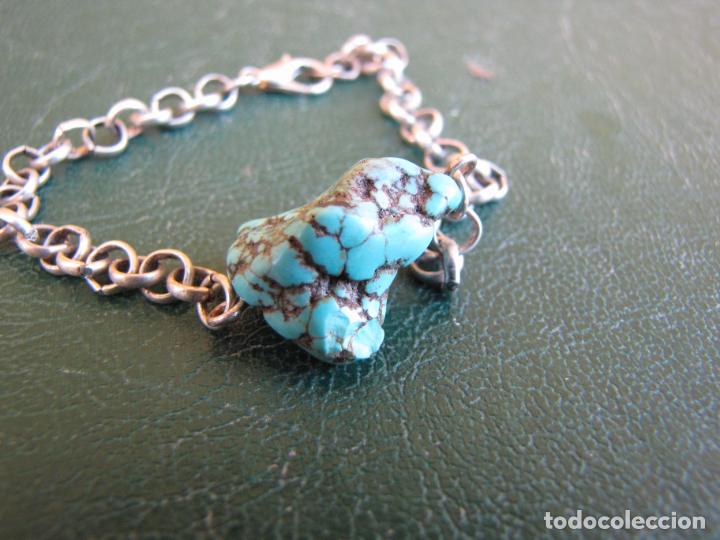 Joyeria: 2- Pulsera plata y turquesa. - Foto 1