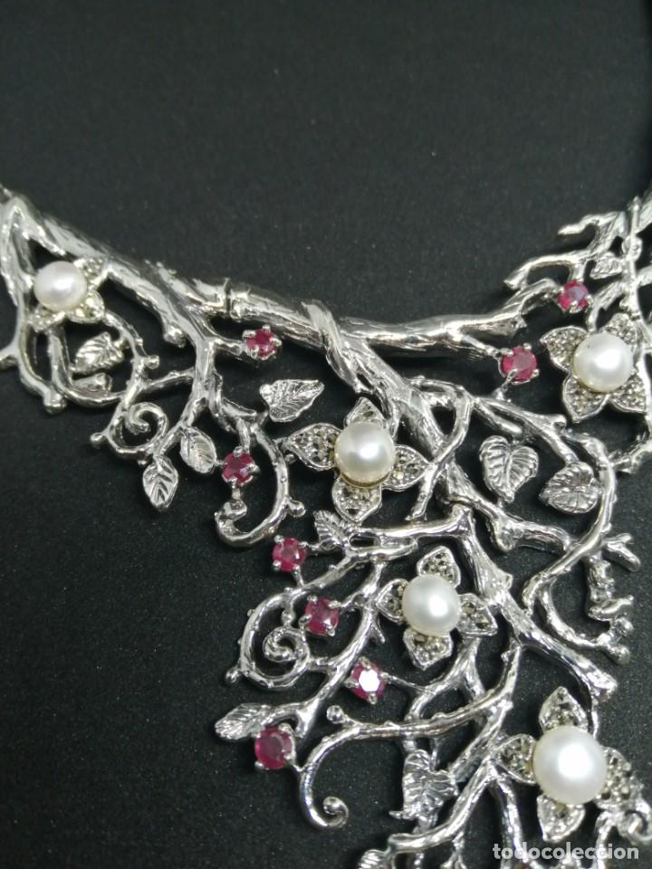 Joyeria: Gargantilla de Perlas Naturales, Rub&iacute;es y Plata - Foto 10