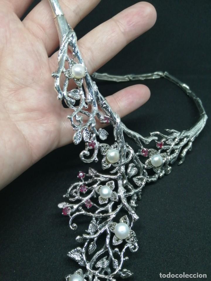 Joyeria: Gargantilla de Perlas Naturales, Rub&iacute;es y Plata - Foto 11
