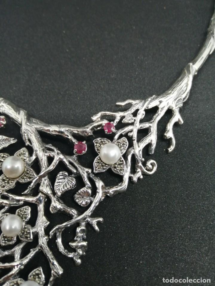 Joyeria: Gargantilla de Perlas Naturales, Rub&iacute;es y Plata - Foto 13