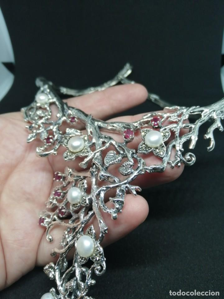 Joyeria: Gargantilla de Perlas Naturales, Rub&iacute;es y Plata - Foto 17