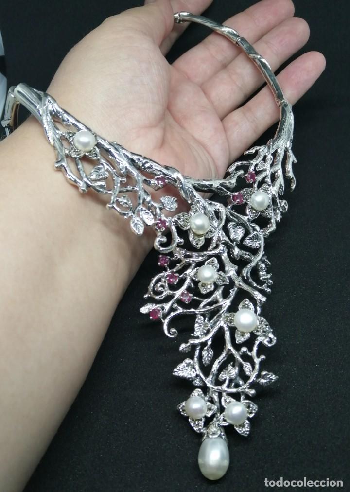 Joyeria: Gargantilla de Perlas Naturales, Rub&iacute;es y Plata - Foto 18