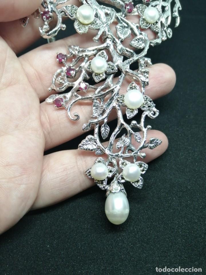 Joyeria: Gargantilla de Perlas Naturales, Rub&iacute;es y Plata - Foto 22