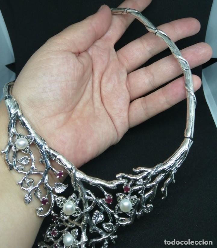 Joyeria: Gargantilla de Perlas Naturales, Rub&iacute;es y Plata - Foto 24