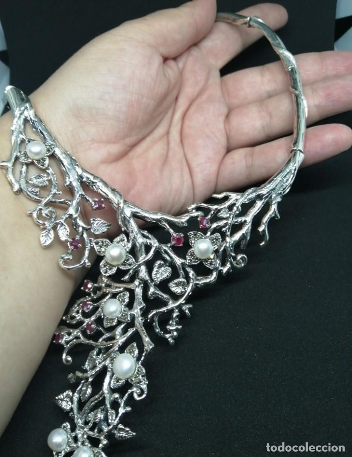 Joyeria: Gargantilla de Perlas Naturales, Rub&iacute;es y Plata - Foto 25