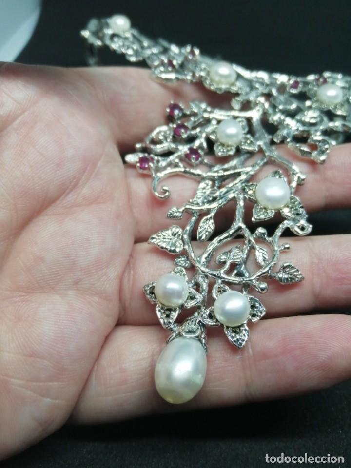 Joyeria: Gargantilla de Perlas Naturales, Rub&iacute;es y Plata - Foto 28