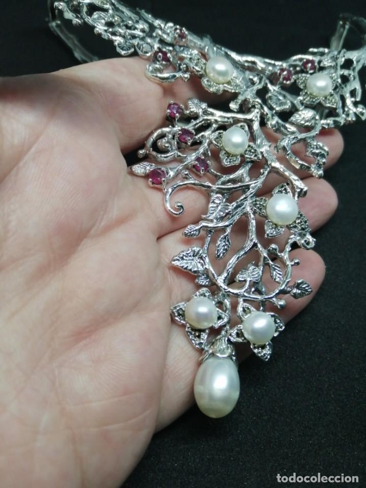 Joyeria: Gargantilla de Perlas Naturales, Rub&iacute;es y Plata - Foto 29