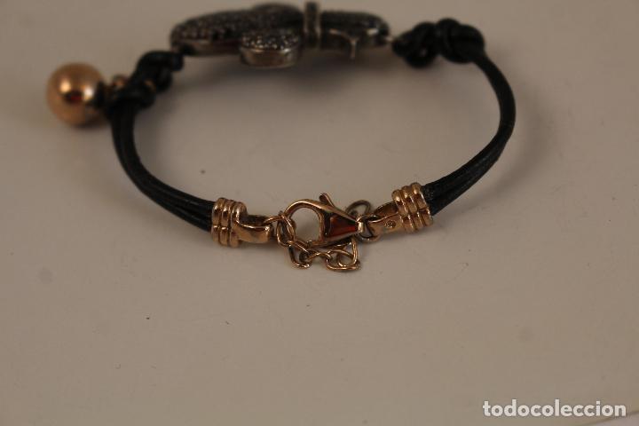 Joyeria: pulsera flor de lis cord&oacute;n y plata 925 con marquesitas - Foto 2