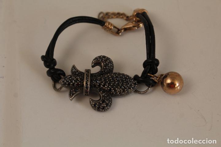 Joyeria: pulsera flor de lis cord&oacute;n y plata 925 con marquesitas - Foto 4