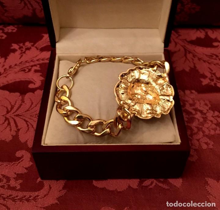 Joyeria: PULSERA BARBADA CHAPADA EN ORO 18 K CON LE&Oacute;N - 45 GRAMOS. - Foto 5