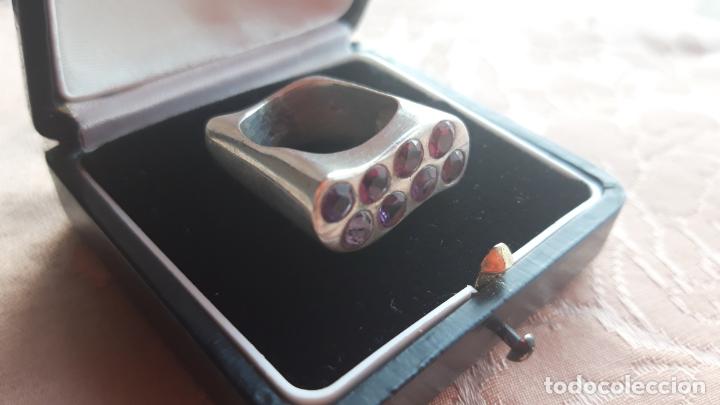 Joyeria: Anillo de dise&ntilde;o plata y amatistas - Foto 3