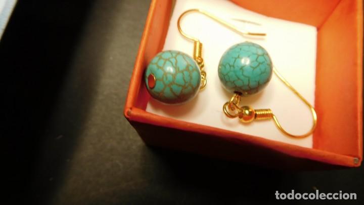 Joyeria: Pendientes con piedras preciosas de turquesa, - Foto 1