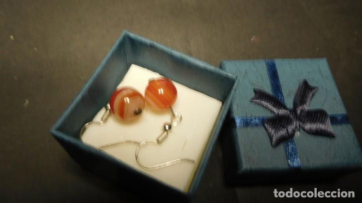Joyeria: pendientes de piedras de &aacute;gata bandeada - Foto 1