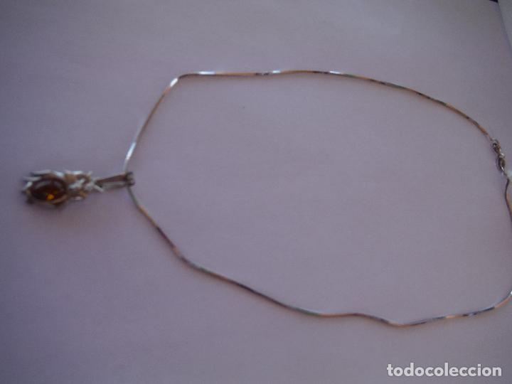 Joyeria: COLGANTE DE PLATA DE LEY Y AMBAR CON CADENA CON FORMA DE BUHO - Foto 2