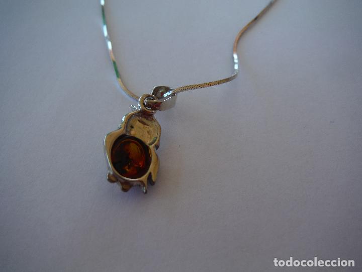 Joyeria: COLGANTE DE PLATA DE LEY Y AMBAR CON CADENA CON FORMA DE BUHO - Foto 4