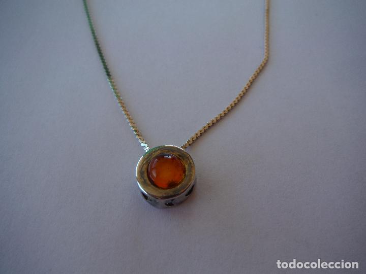 Joyeria: COLGANTE DE PLATA DE LEY Y AMBAR CON CADENA - Foto 1