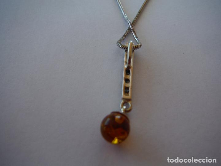 Joyeria: COLGANTE DE PLATA DE LEY Y AMBAR CON CADENA - Foto 4